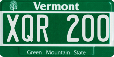 VT license plate XQR200