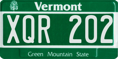 VT license plate XQR202
