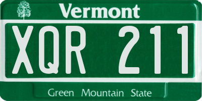 VT license plate XQR211