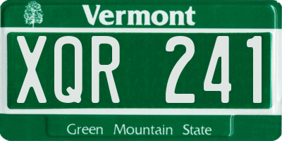 VT license plate XQR241