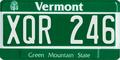 VT license plate XQR246