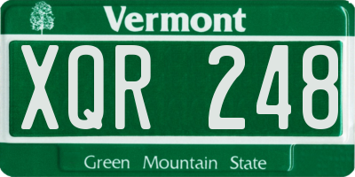 VT license plate XQR248