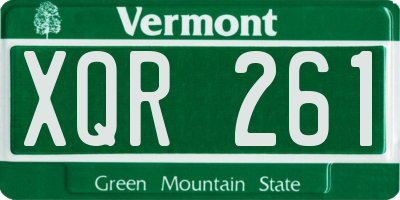 VT license plate XQR261