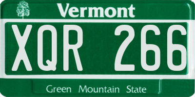 VT license plate XQR266