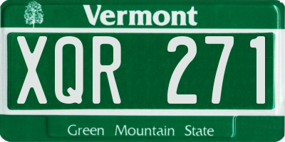 VT license plate XQR271