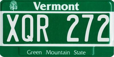 VT license plate XQR272
