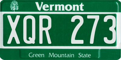 VT license plate XQR273