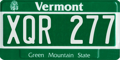 VT license plate XQR277