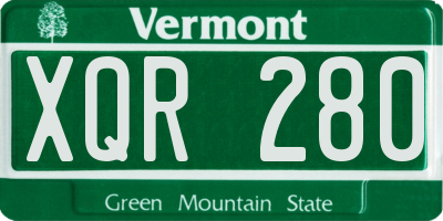 VT license plate XQR280