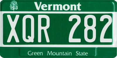 VT license plate XQR282