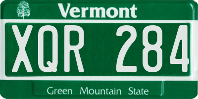 VT license plate XQR284