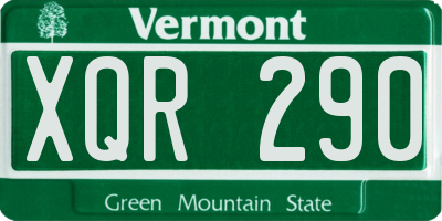 VT license plate XQR290
