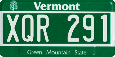 VT license plate XQR291