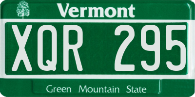 VT license plate XQR295