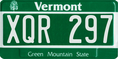VT license plate XQR297