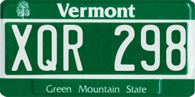 VT license plate XQR298
