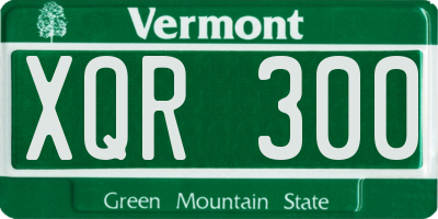 VT license plate XQR300