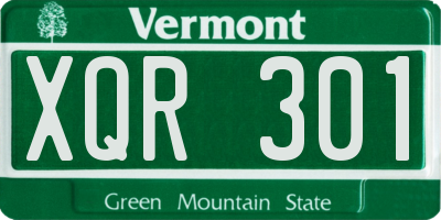 VT license plate XQR301