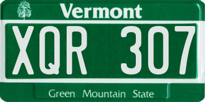 VT license plate XQR307