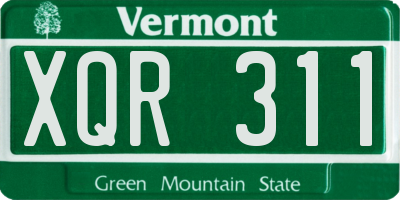 VT license plate XQR311
