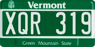 VT license plate XQR319