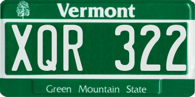 VT license plate XQR322