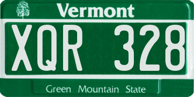 VT license plate XQR328