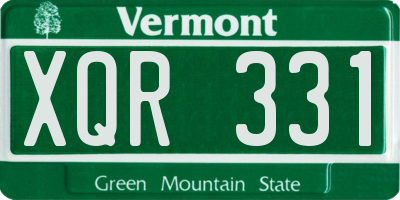 VT license plate XQR331