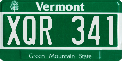 VT license plate XQR341