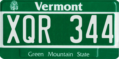 VT license plate XQR344