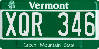 VT license plate XQR346