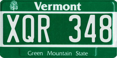 VT license plate XQR348