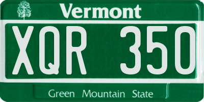 VT license plate XQR350