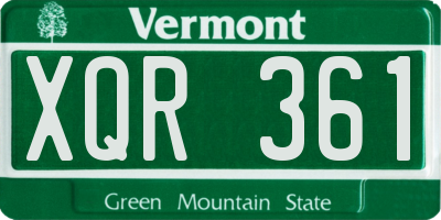 VT license plate XQR361