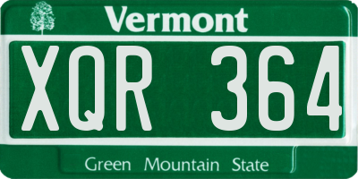 VT license plate XQR364