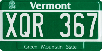 VT license plate XQR367