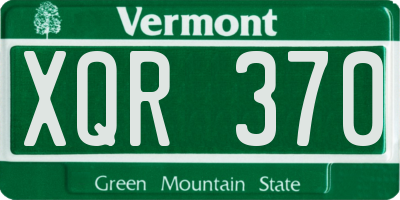 VT license plate XQR370