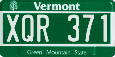 VT license plate XQR371
