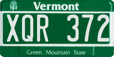 VT license plate XQR372