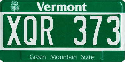 VT license plate XQR373