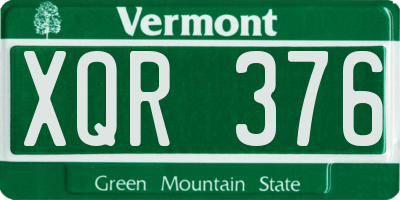 VT license plate XQR376
