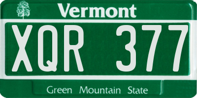 VT license plate XQR377