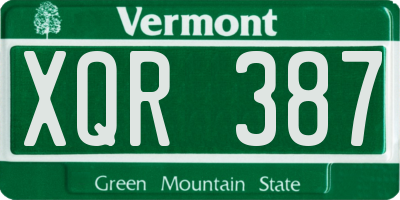 VT license plate XQR387