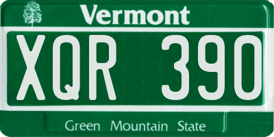 VT license plate XQR390