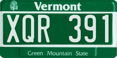 VT license plate XQR391