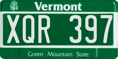 VT license plate XQR397