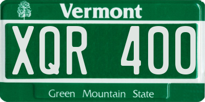 VT license plate XQR400
