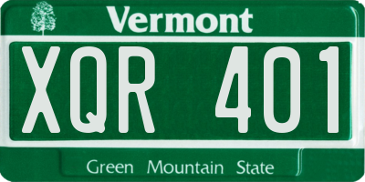 VT license plate XQR401