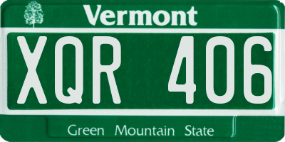 VT license plate XQR406