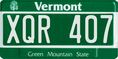 VT license plate XQR407